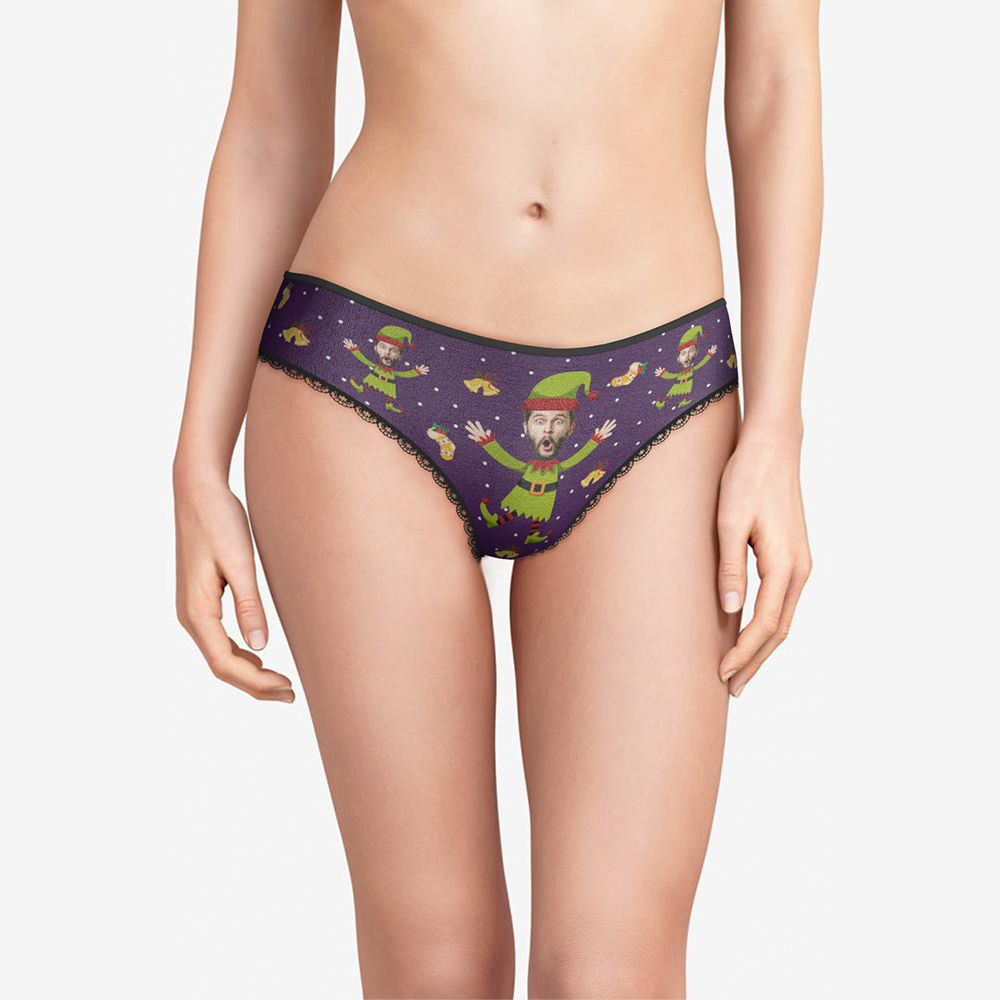 Custom Face Christmas Underwear, Custom Christmas elf Underwear, Best Christmas Gift For Girfriend