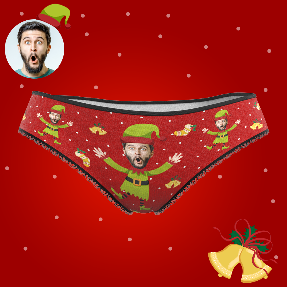 Custom Face Christmas Underwear, Custom Christmas elf Underwear, Best Christmas Gift For Girfriend