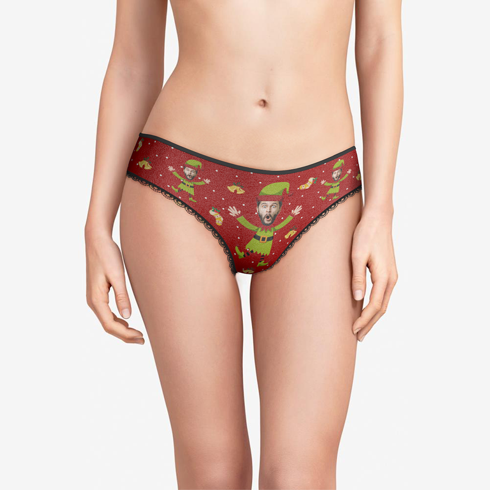 Custom Face Christmas Underwear, Custom Christmas elf Underwear, Best Christmas Gift For Girfriend