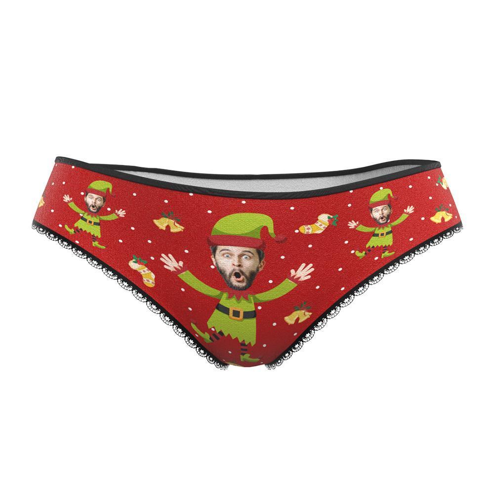 Custom Face Christmas Underwear, Custom Christmas elf Underwear, Best Christmas Gift For Girfriend