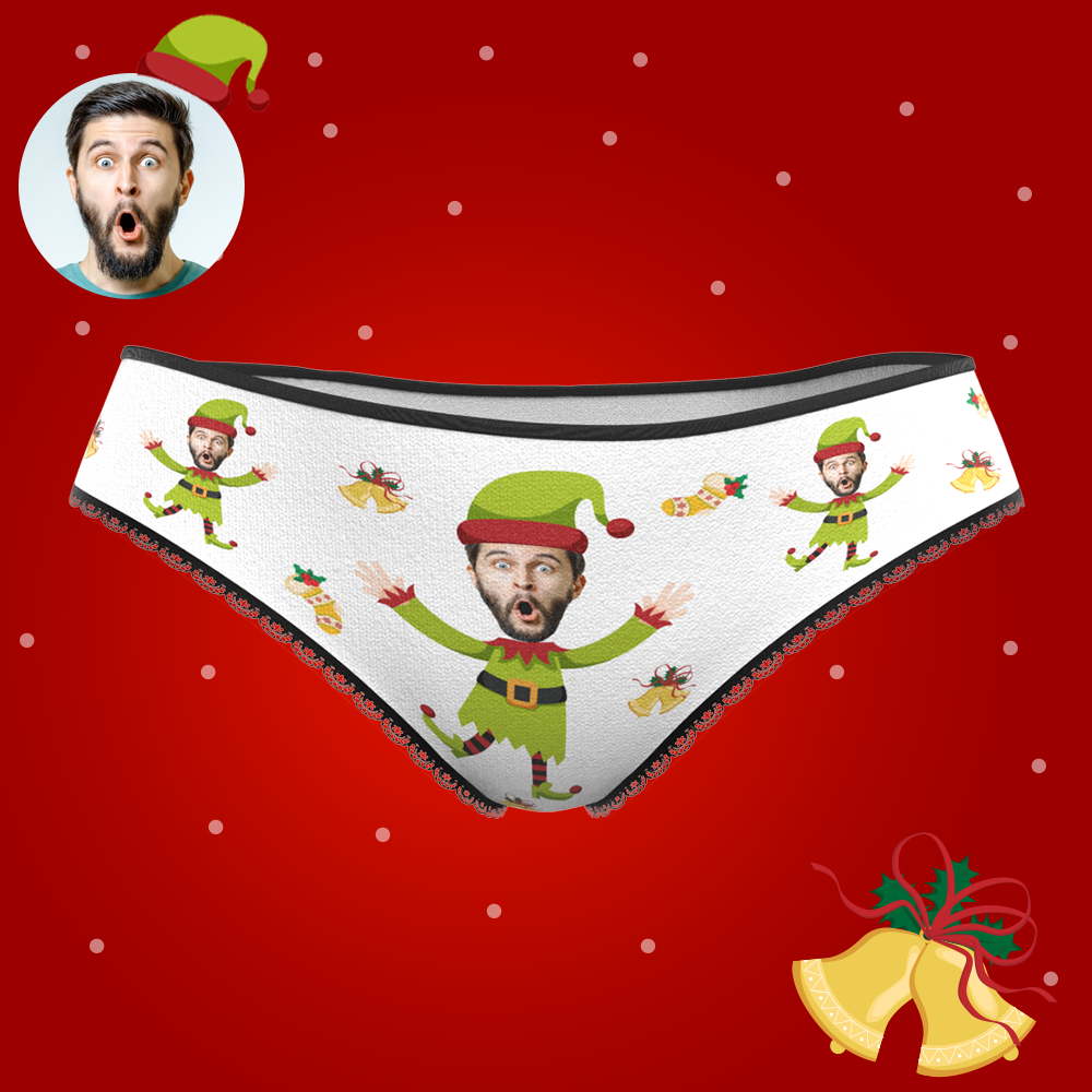 Custom Face Christmas Underwear, Custom Christmas elf Underwear, Best Christmas Gift For Girfriend