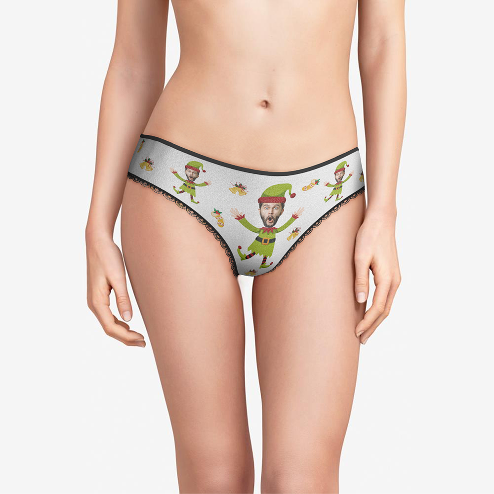 Custom Face Christmas Underwear, Custom Christmas elf Underwear, Best Christmas Gift For Girfriend
