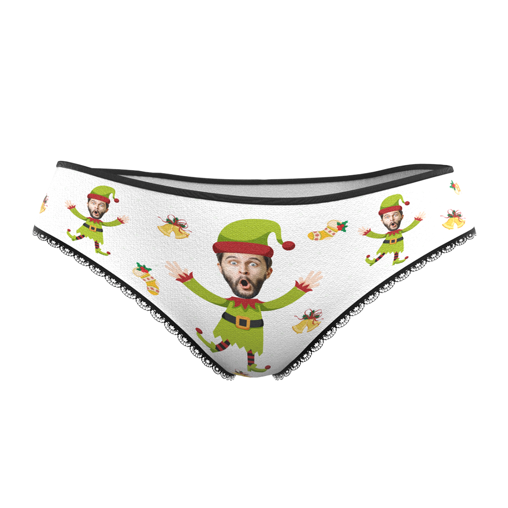 Custom Face Christmas Underwear, Custom Christmas elf Underwear, Best Christmas Gift For Girfriend
