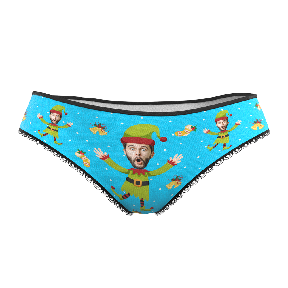 Custom Face Christmas Underwear, Custom Christmas elf Underwear, Best Christmas Gift For Girfriend