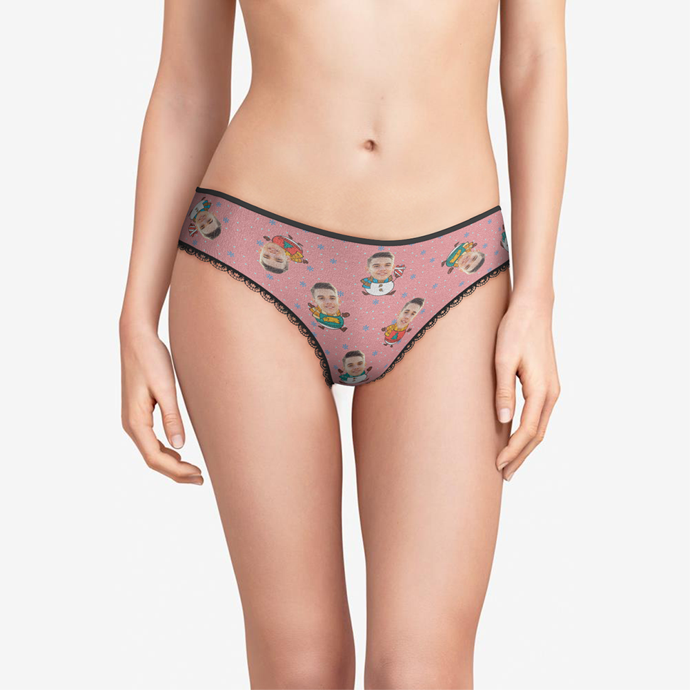 Custom Face Christmas Underwear, Cute Christmas Snowman Face Underwear, Best Christmas Gift For Girfriend