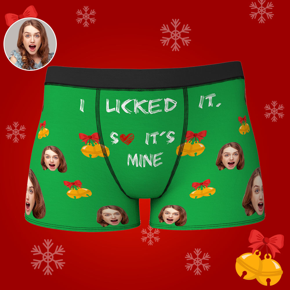 Custom Face Christmas Boxer, Funny Christmas Bells Underwear, Best Christmas Gift For Boyfriend