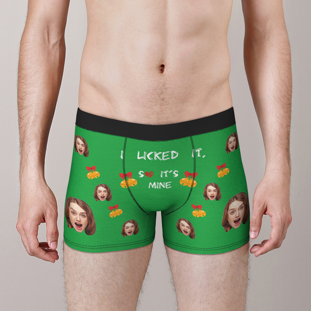Custom Face Christmas Boxer, Funny Christmas Bells Underwear, Best Christmas Gift For Boyfriend