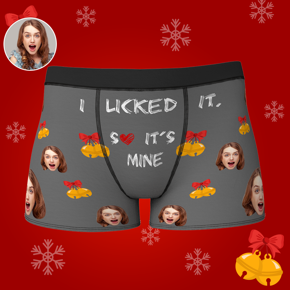 Custom Face Christmas Boxer, Funny Christmas Bells Underwear, Best Christmas Gift For Boyfriend