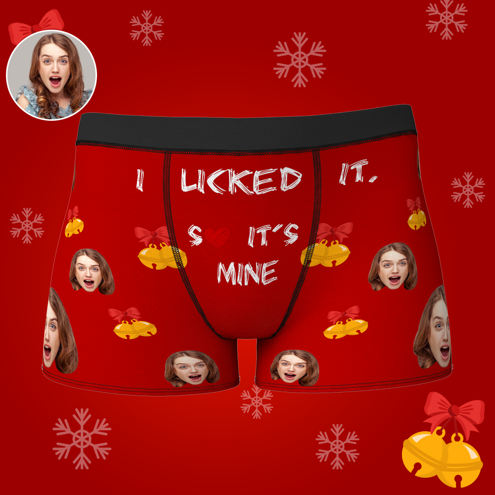 Custom Face Christmas Boxer, Funny Christmas Bells Underwear, Best Christmas Gift For Boyfriend