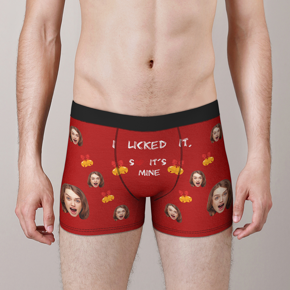Custom Face Christmas Boxer, Funny Christmas Bells Underwear, Best Christmas Gift For Boyfriend