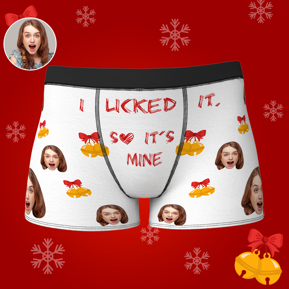 Custom Face Christmas Boxer, Funny Christmas Bells Underwear, Best Christmas Gift For Boyfriend