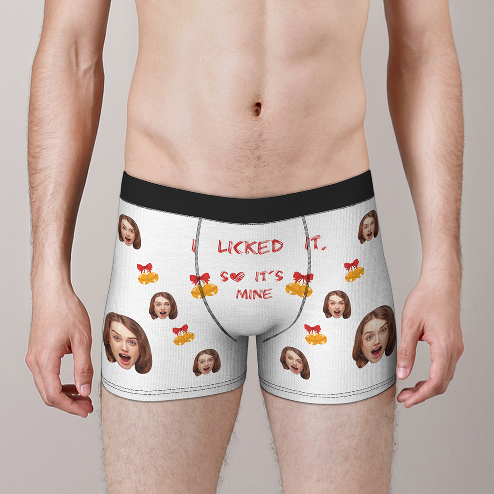 Custom Face Christmas Boxer, Funny Christmas Bells Underwear, Best Christmas Gift For Boyfriend