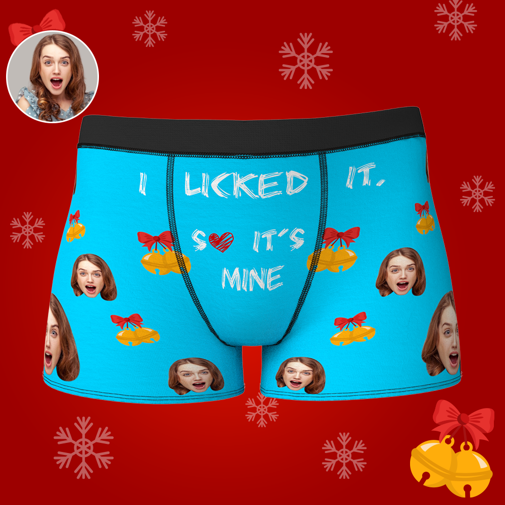 Custom Face Christmas Boxer, Funny Christmas Bells Underwear, Best Christmas Gift For Boyfriend