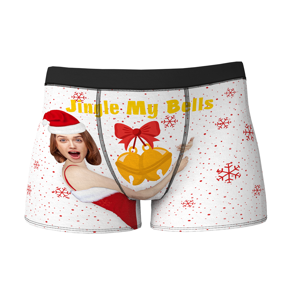 Custom Face Christmas Boxer, Funny Jingle My Bells Boxer, Best Christmas Gift For Boyfriend