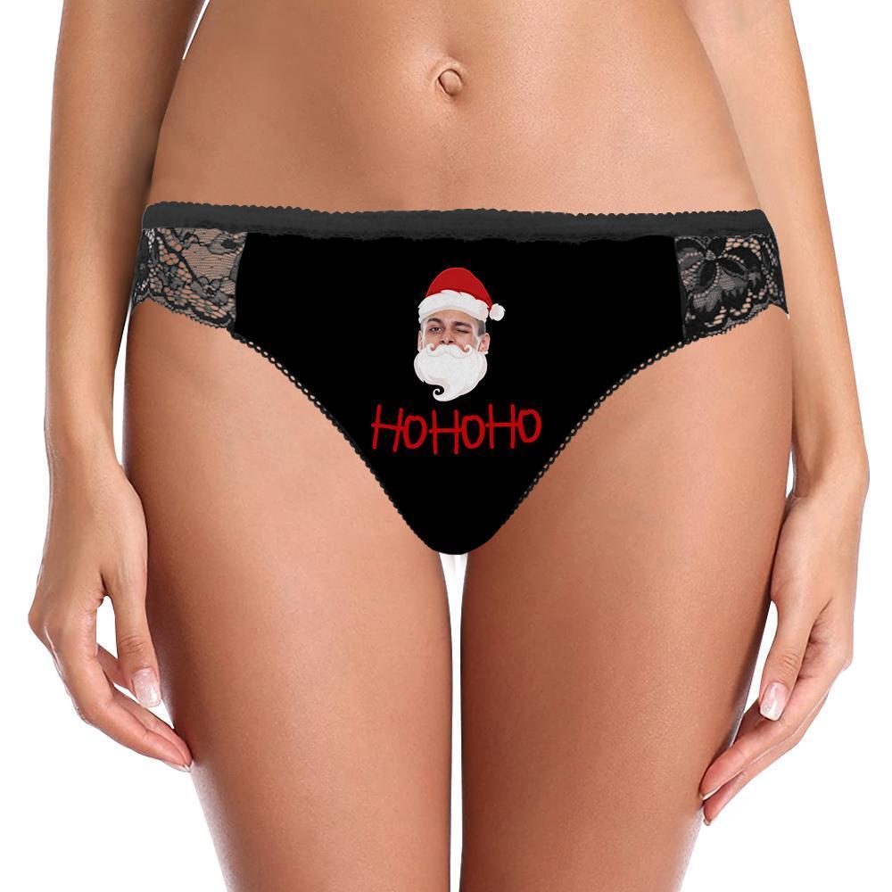 Custom Face Lace Panty Santa Claus Women Sexy Panties With Boyfriend Face