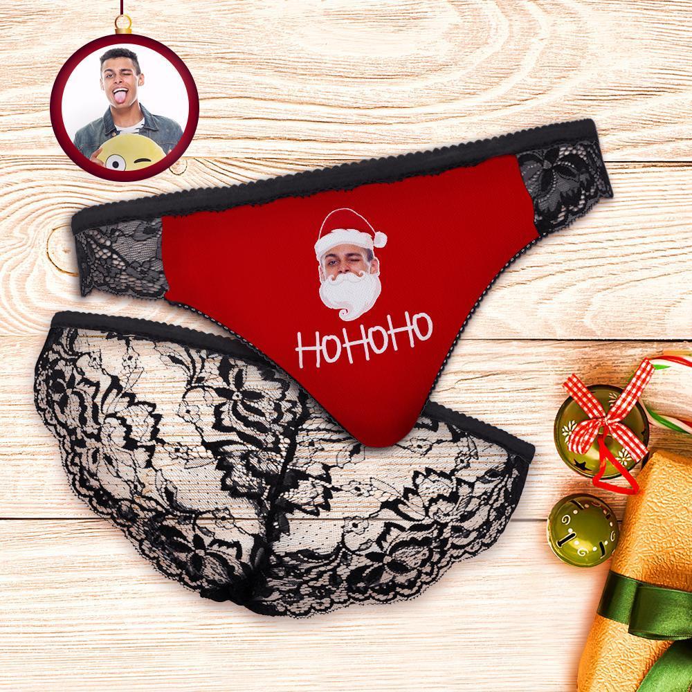 Custom Face Lace Panty Santa Claus Women Sexy Panties With Boyfriend Face