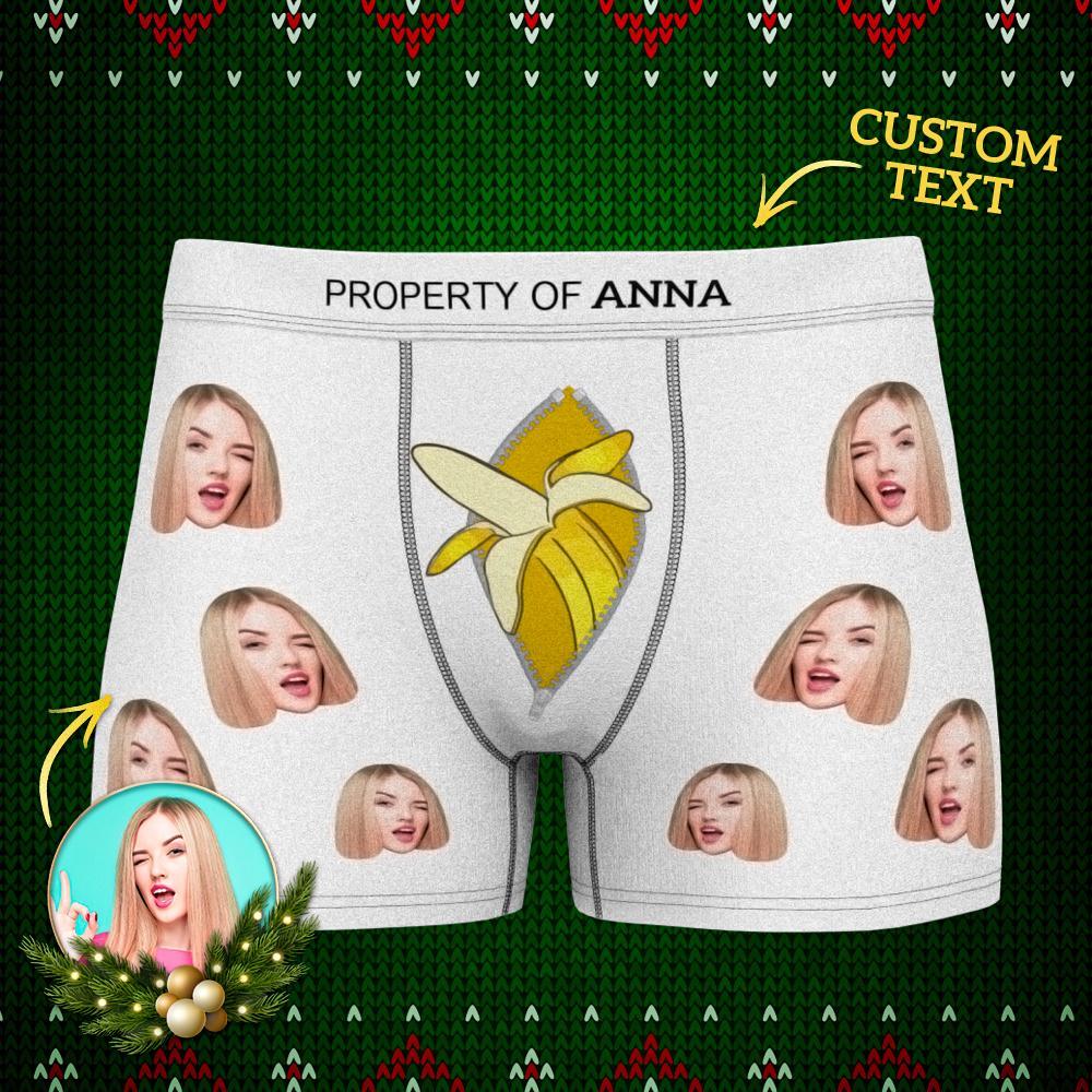 Custom Face & Name Banana Sexy Charming Men's Boxer Brief