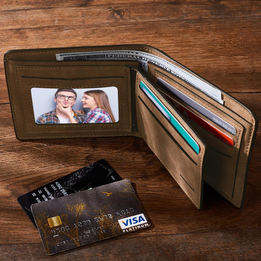 Custom Photo Engraved Wallet Creative Couple Theme Gifts - soufeelus