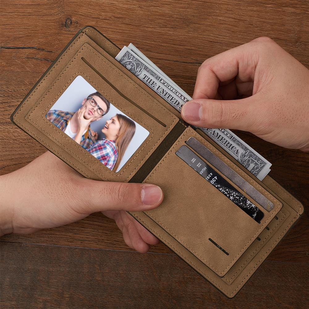 Custom Photo Engraved Wallet Creative Couple Theme Gifts - soufeelus