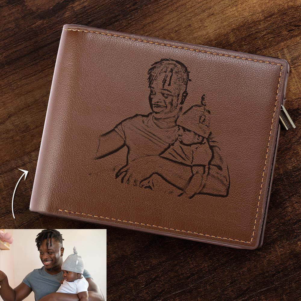 Photo Engraved Wallet Company Logo Gift for Employee