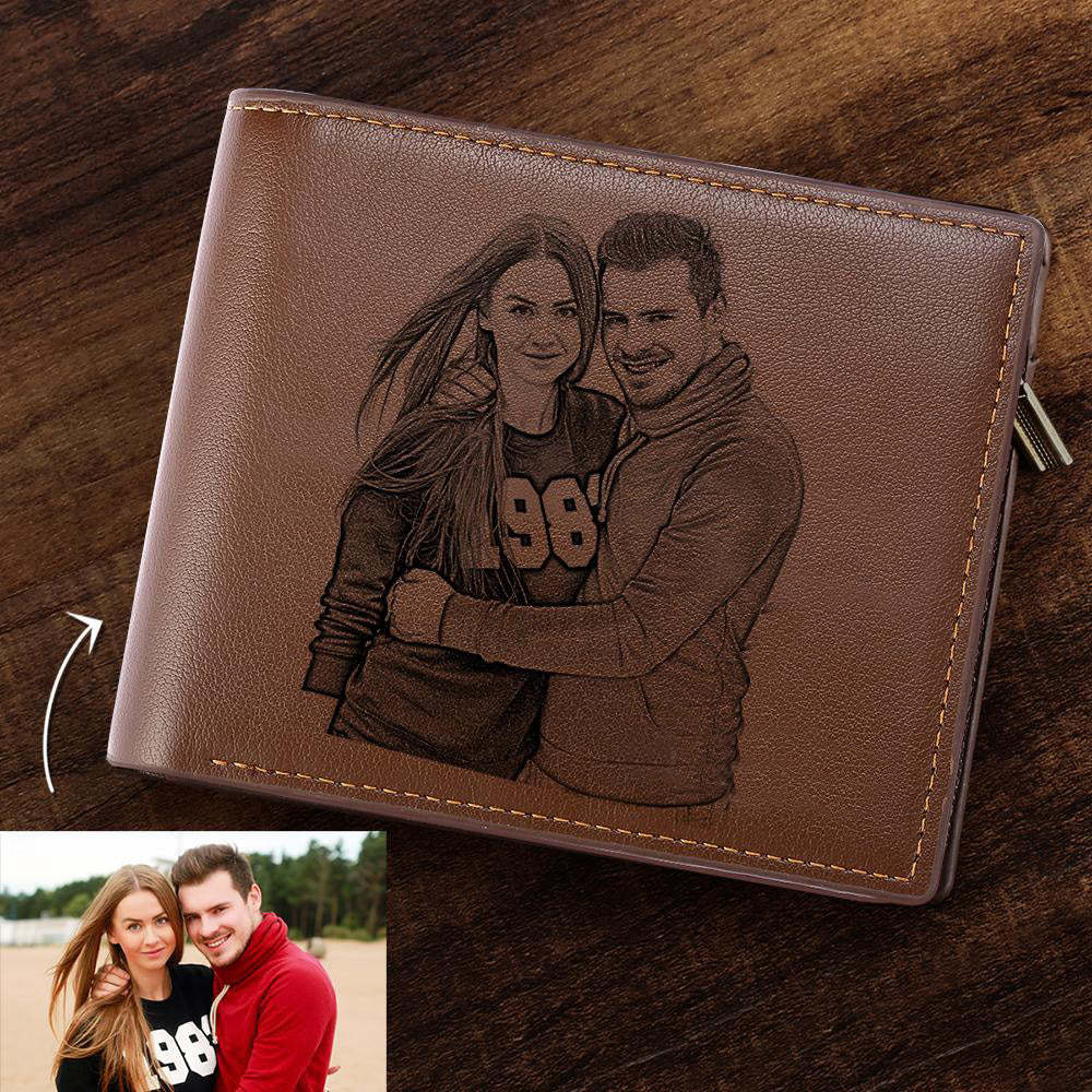 Photo Engraved Wallet Gift for Men