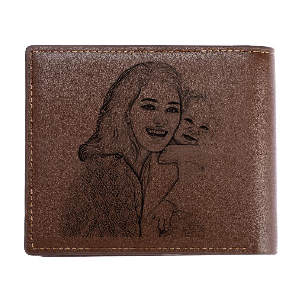 Custom Photo Wallet with Two Pictures Father's Gift - soufeelus