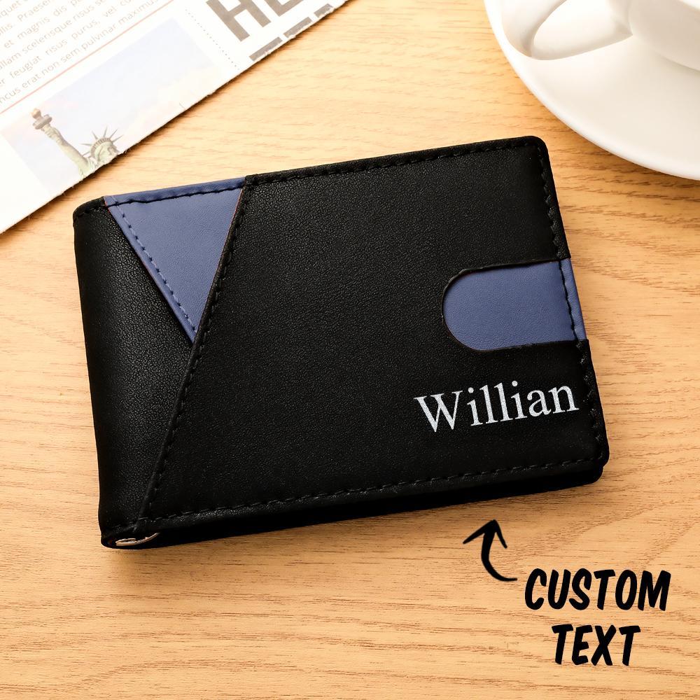 Custom Engraved Wallet Simple Leather Money Clip Men's Gifts - soufeelus