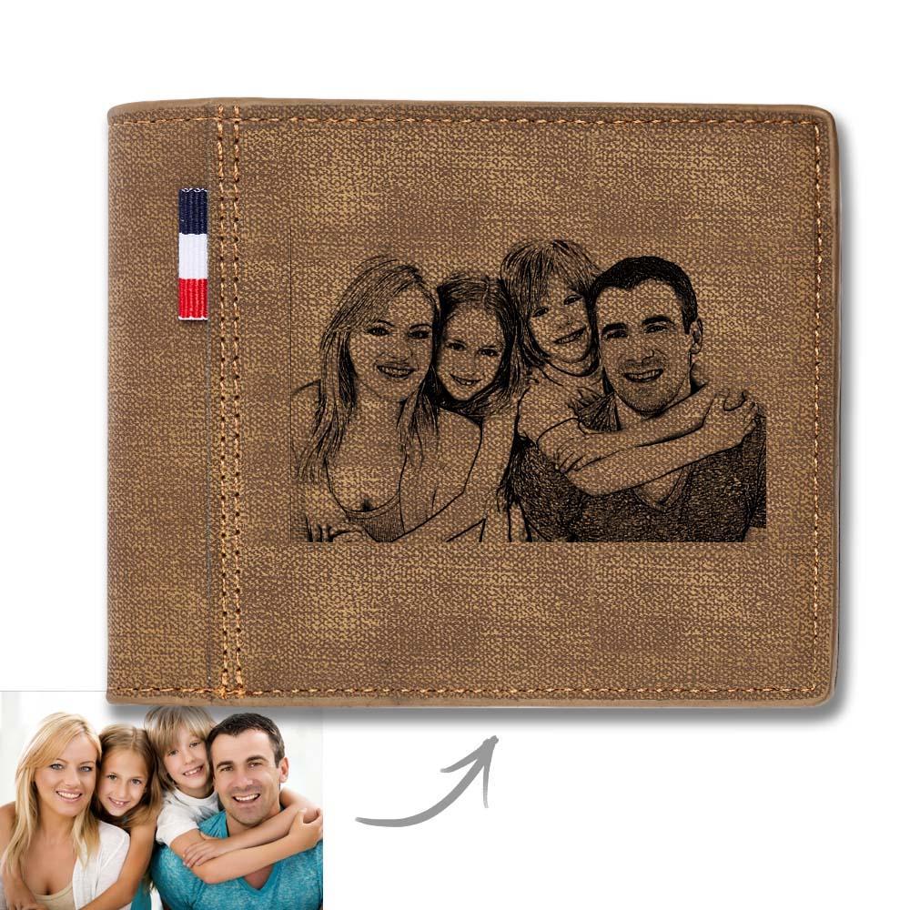 Custom Engraved Wallet Personalized Photo Wallets for Men Husband Dad Son Personalized Anniversary Gifts