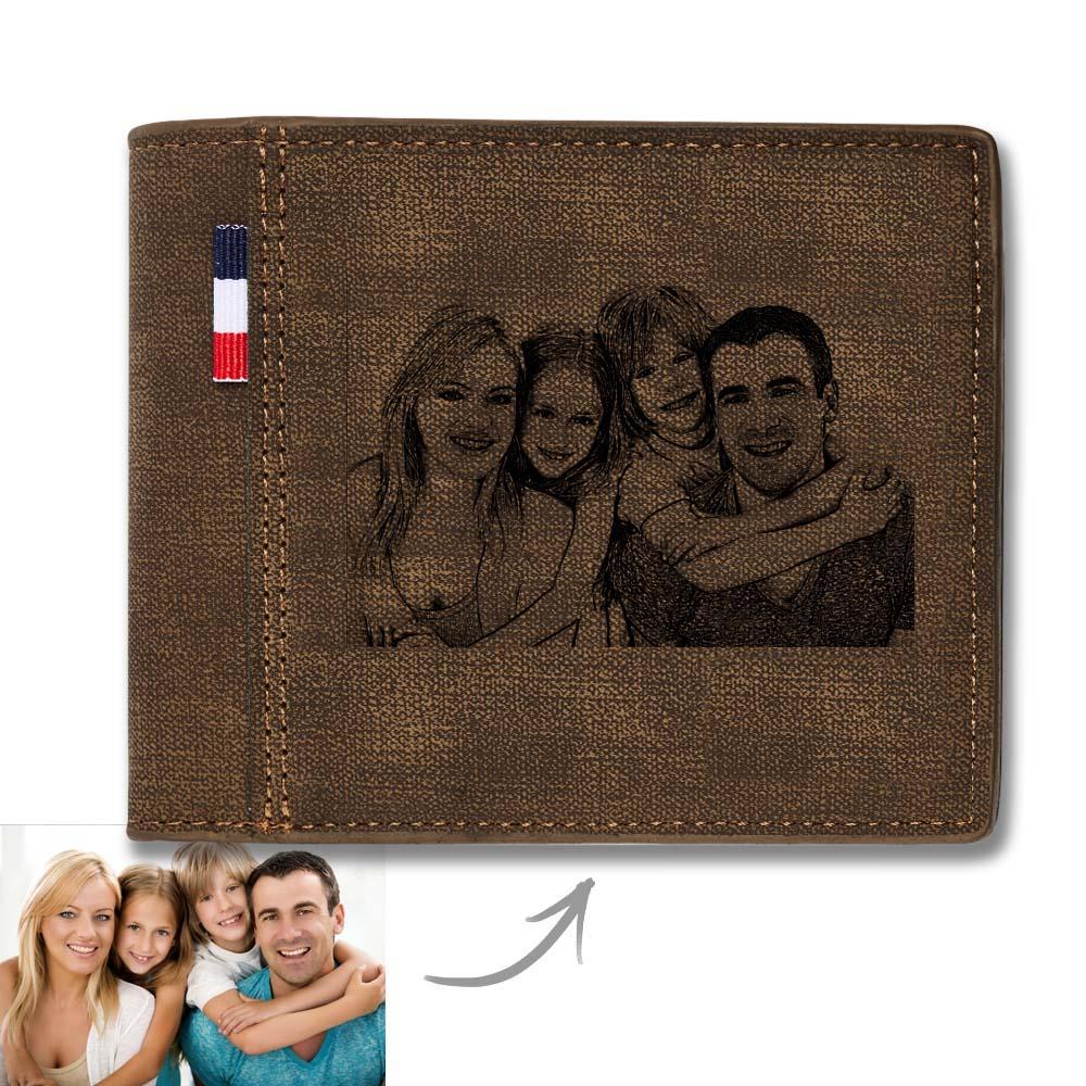 Custom Engraved Wallet Personalized Photo Wallets for Men Husband Dad Son Personalized Anniversary Gifts - soufeelus