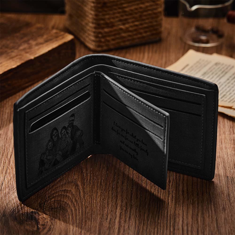 Custom Engraved Wallet Personalized Photo Wallets for Men Husband Dad Son Personalized Anniversary Gifts - soufeelus