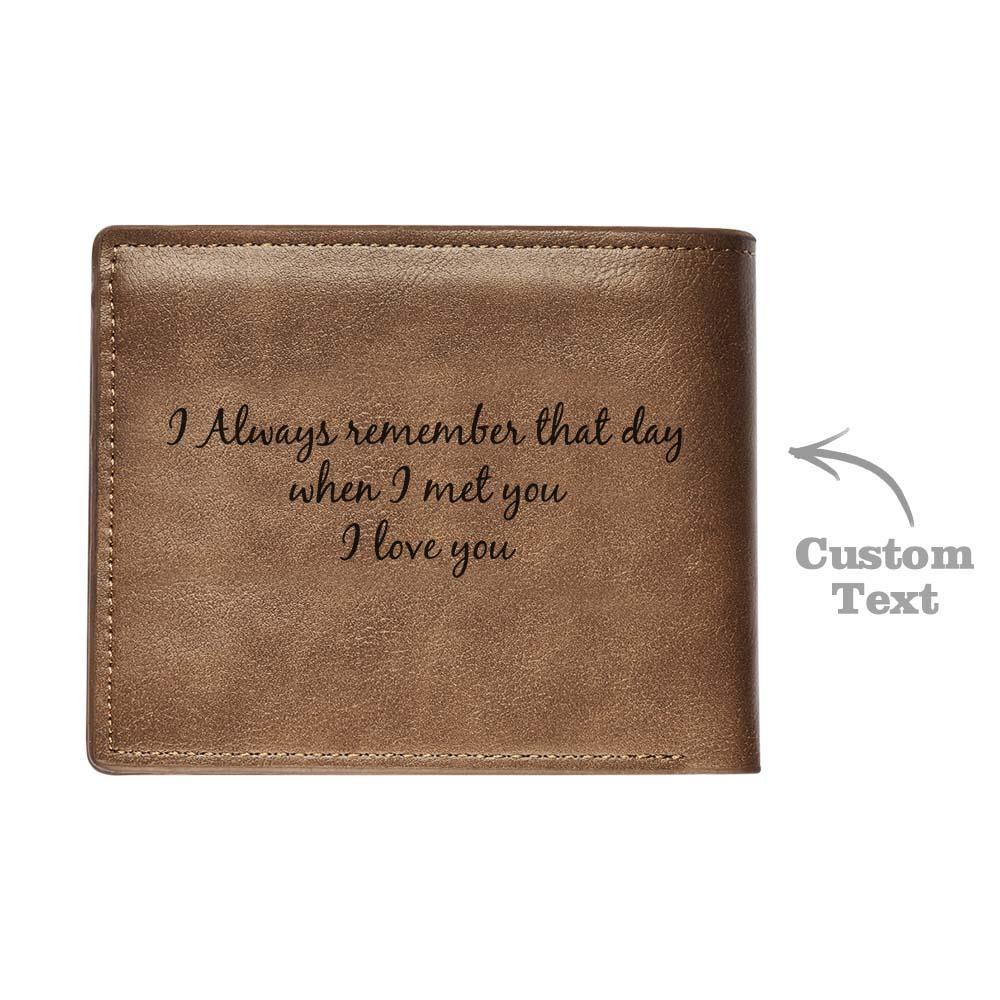 Personalized Custom Picture Wallets for Men Engraved Leather Photo Wallet for Father Boyfriend - soufeelus