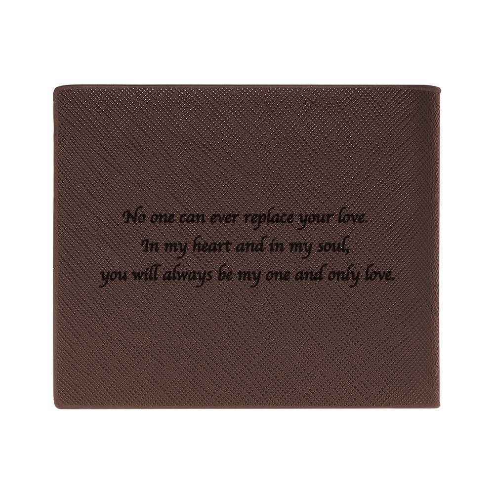 Photo Engraved Wallet Leather Short Wallet Brown - soufeelus