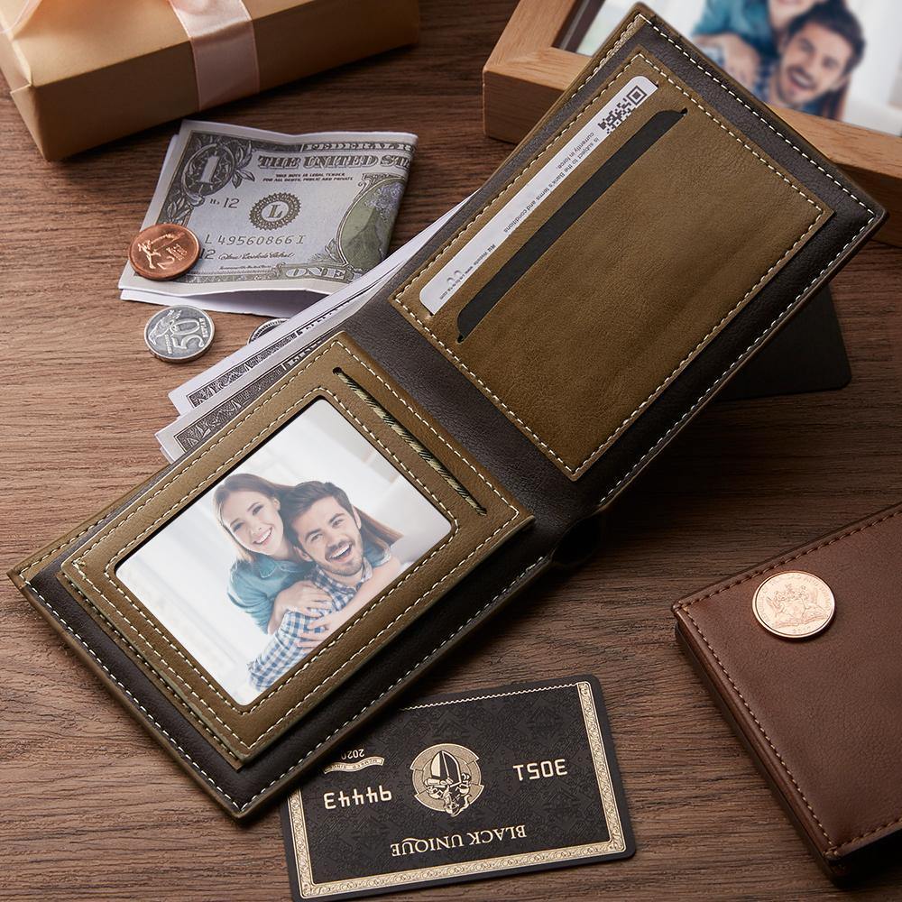 Custom Photo Engraved Wallet Antimagnetic Unique Gift - soufeelus