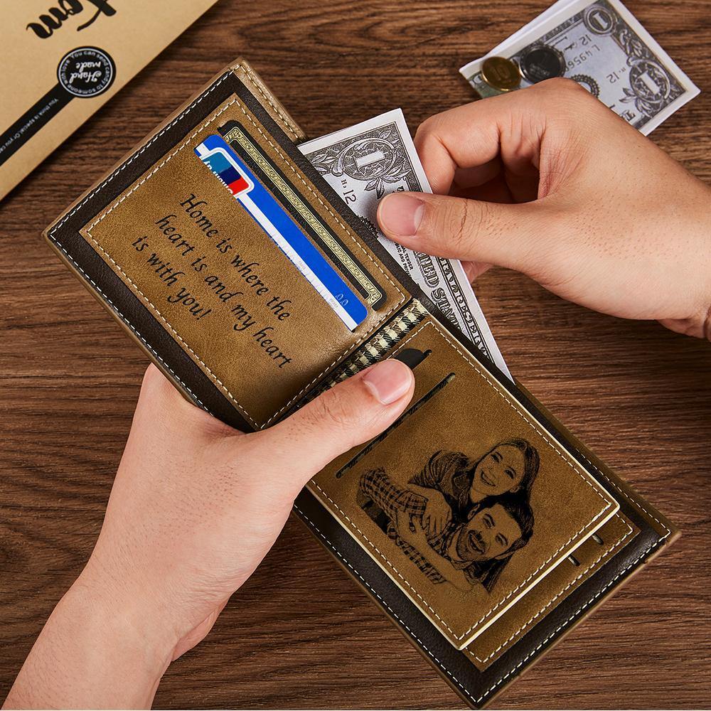 Custom Photo Engraved Wallet Antimagnetic Unique Gift - soufeelus