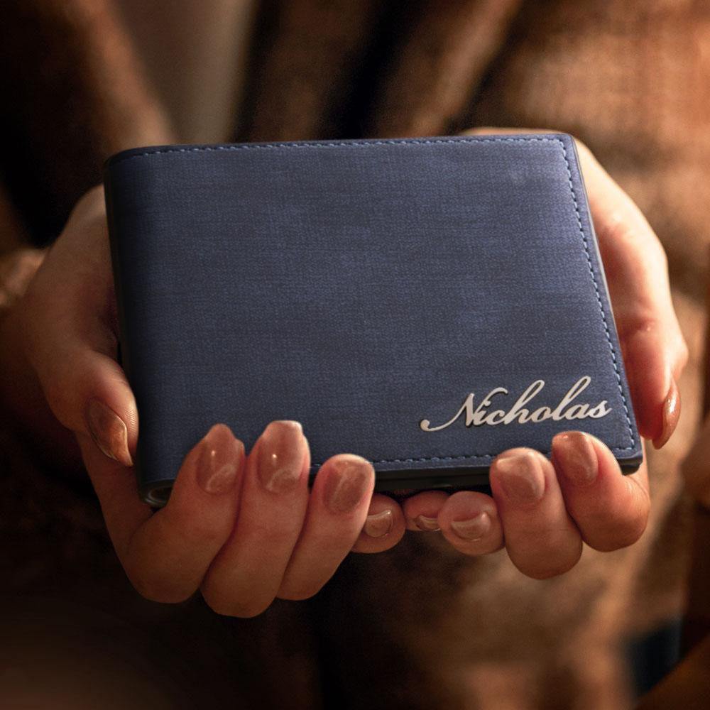 Engraved Wallet Blue Elegant Style - soufeelus