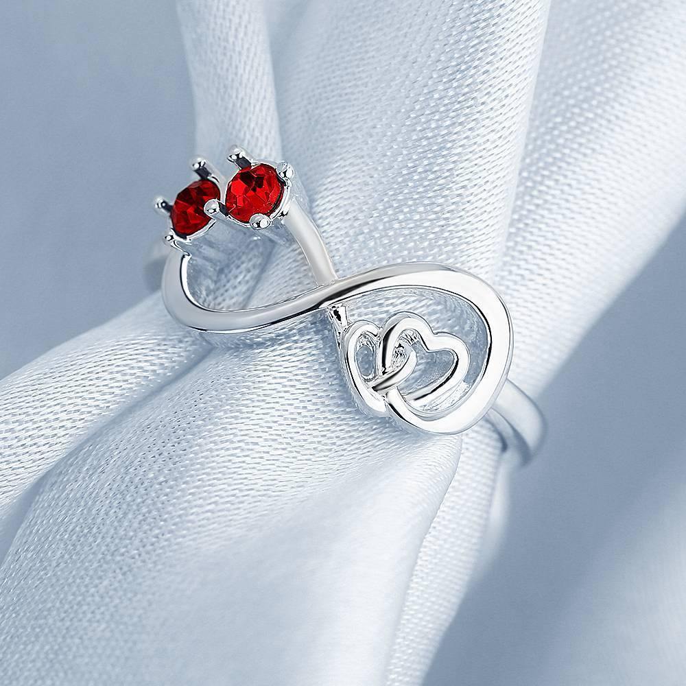 Personalised Birthstone Infinite Love Promise Ring Silver