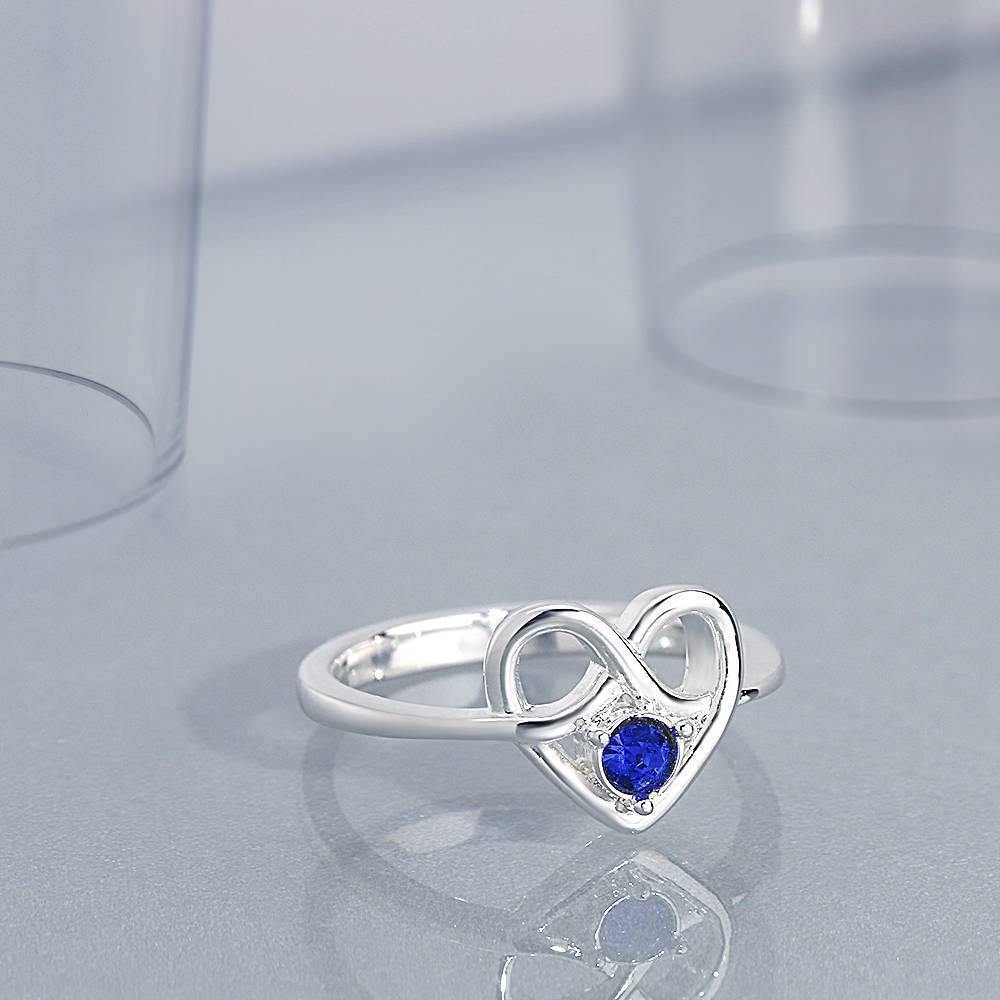 Personalised Birthstone Heart Ring