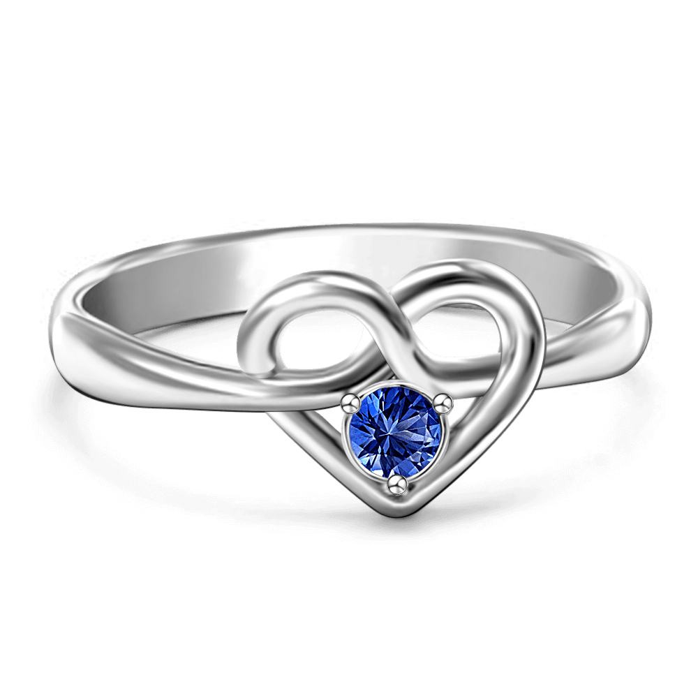 Personalised Birthstone Heart Ring