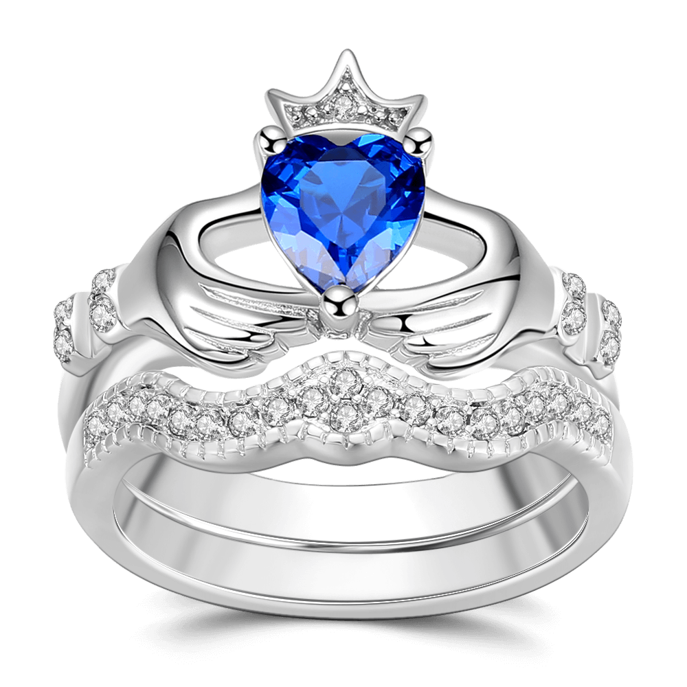 Klada Symbol Personalised Birthstone Ring Silver