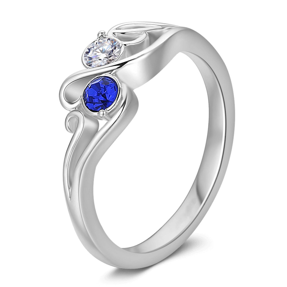 Personalised Birthstone Ring Silver