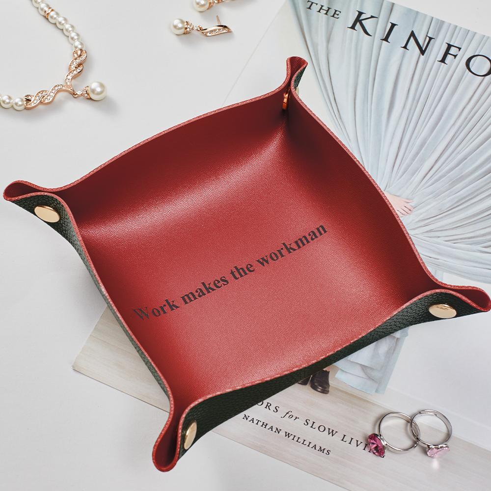 Custom Engraved Jewelry Tray Simple Unique Design PU Leather Gifts