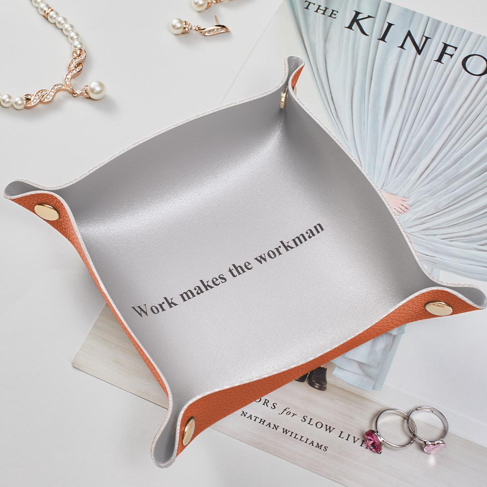 Custom Engraved Jewelry Tray Simple Unique Design PU Leather Gifts