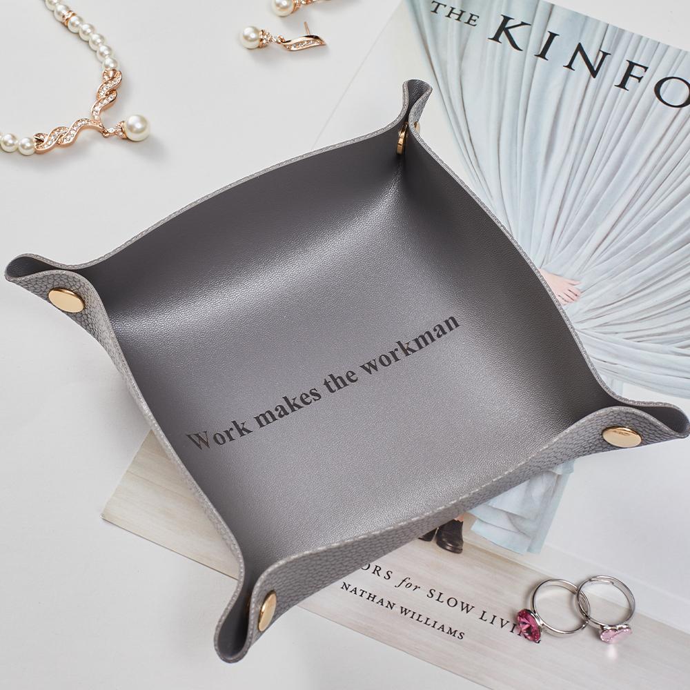 Custom Engraved Jewelry Tray Simple Unique Design PU Leather Gifts