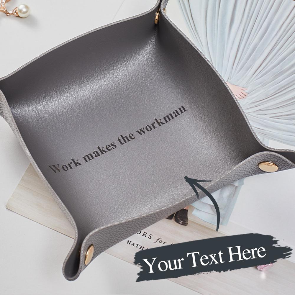 Custom Engraved Jewelry Tray Simple Unique Design PU Leather Gifts