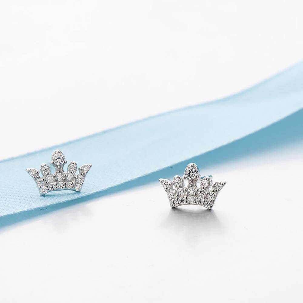 Crown Earrings Silver - soufeelus