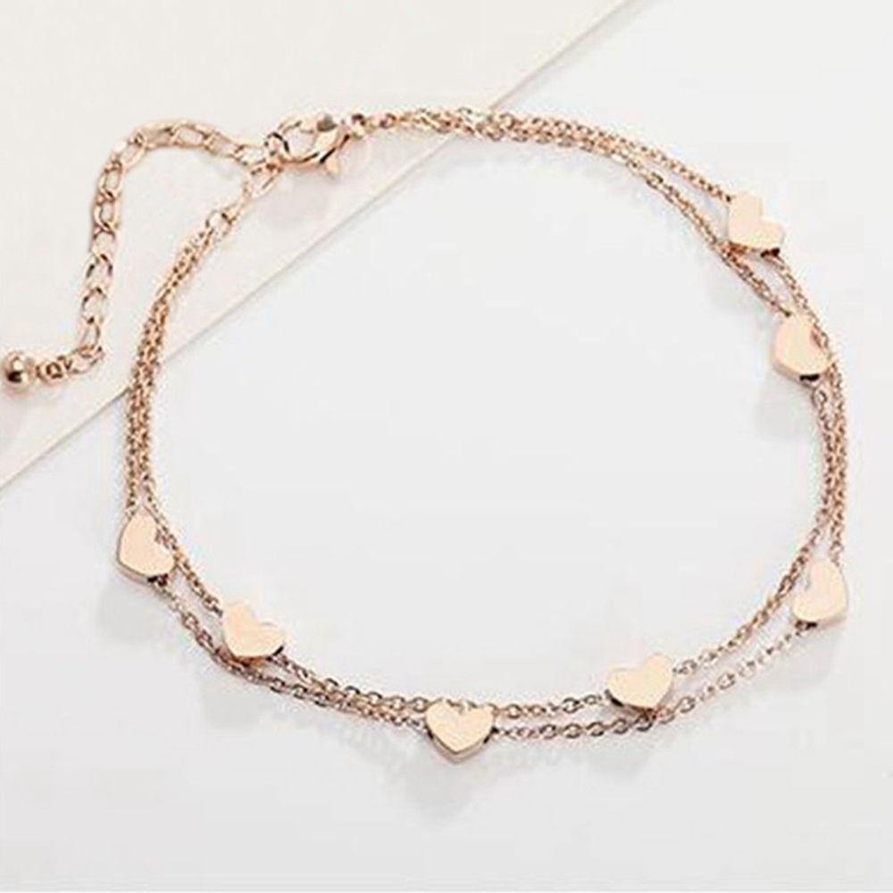 Double Heart Anklet - soufeelus