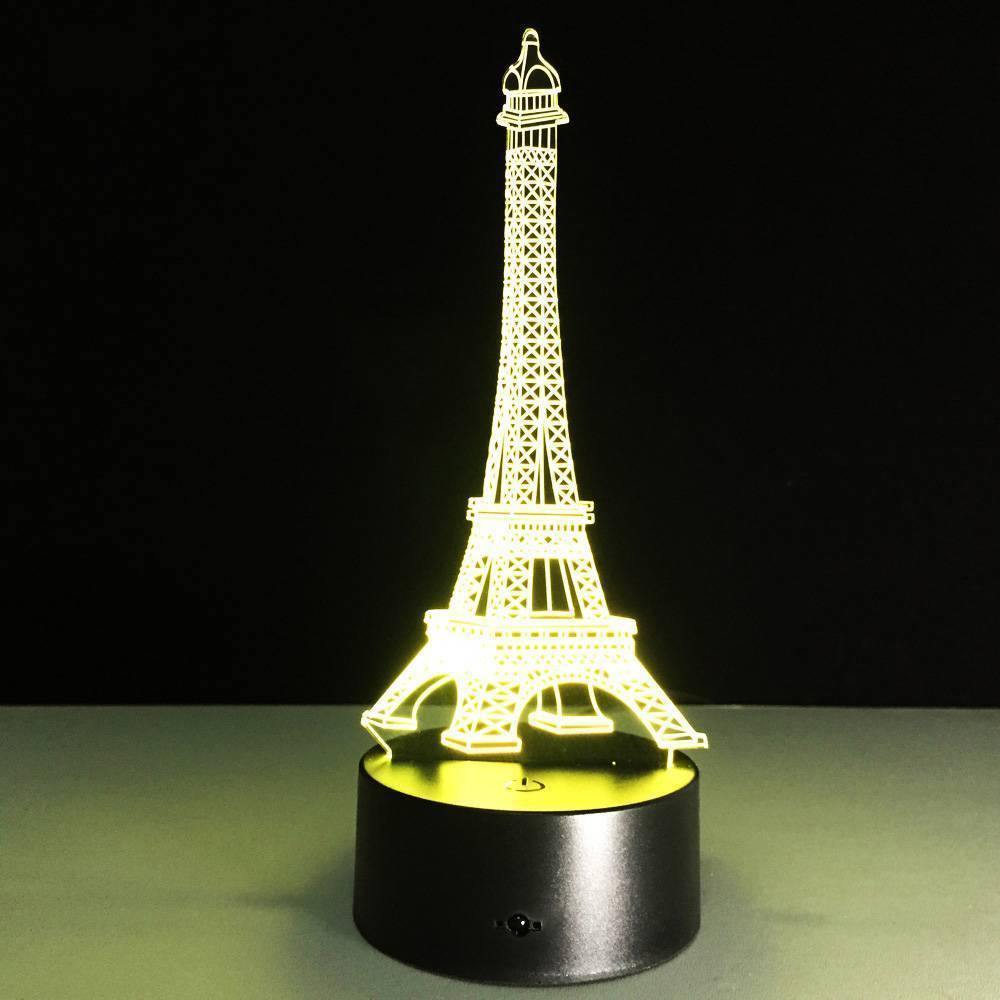 Eiffel Tower 3D Colorful Night Light Touch Seven Color Change - soufeelus