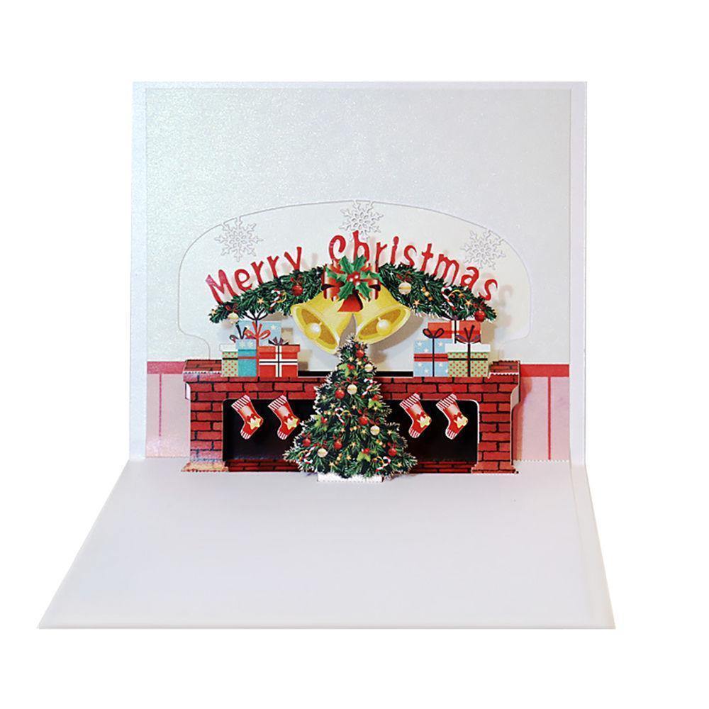 Greeting Card 3D Christmas Tree and Fireplace - soufeelus
