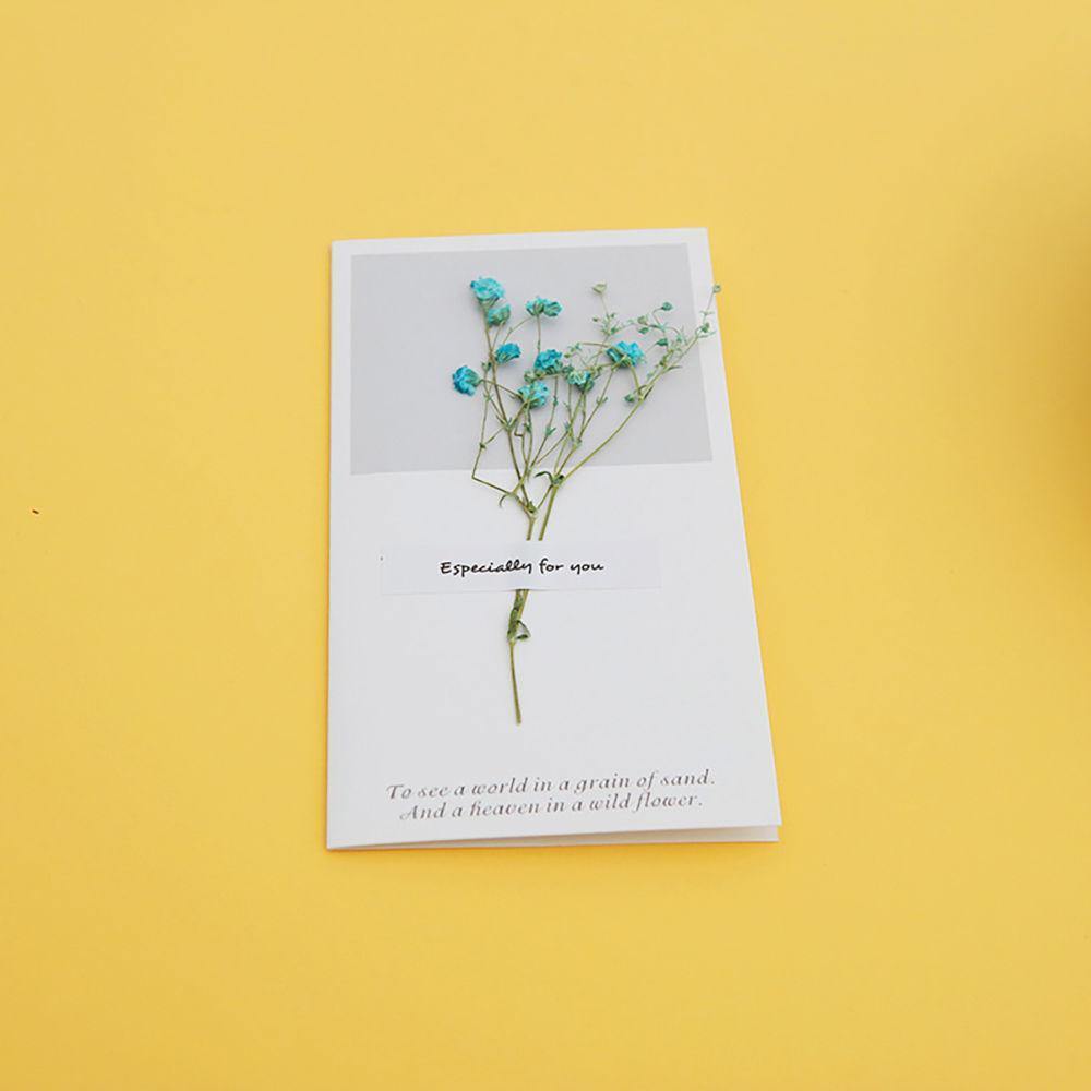 Greeting Card Blue Gypsophila Handmade - soufeelus