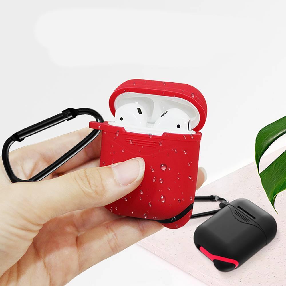 AirPods Case Earphone Case Daily Silicone Case Red - soufeelus
